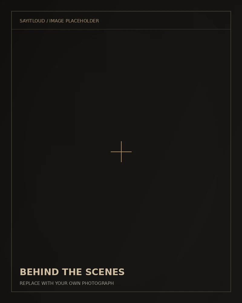 Editable behind-the-scenes photograph placeholder